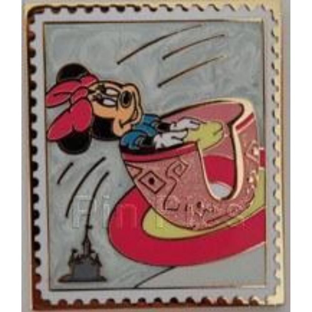 Disney Pin Minnie Mad Tea party Attraction Trading Stamp Collection Castle 82742